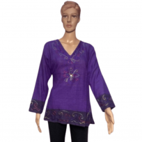 women-s-purple-cotton-casual-top